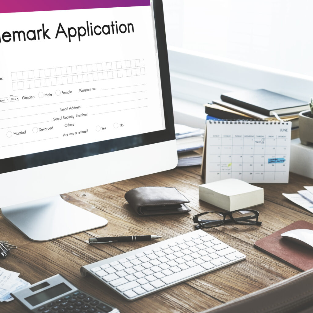 Trademark Application Document Form Concept